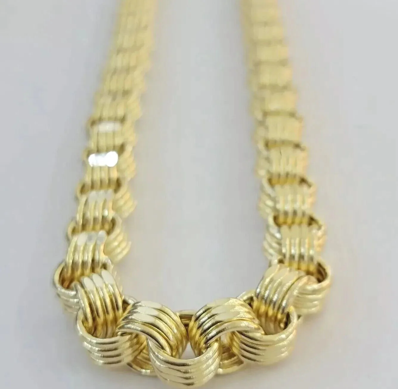 Mens 10k Yellow Gold Necklace Box Byzantine Chain 12mm 22"- 30 inch REAL 10kt - Image 4