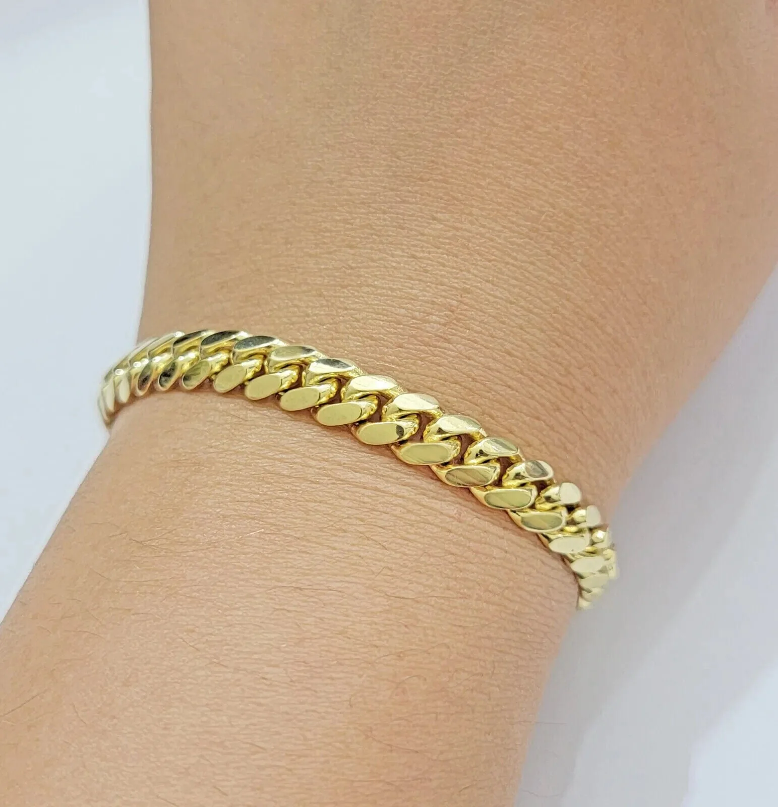 Mens 14k Gold Bracelet Miami Cuban Link REAL 14kt SOLID 6 -10mm & 7.5- 9 Inch - Image 4
