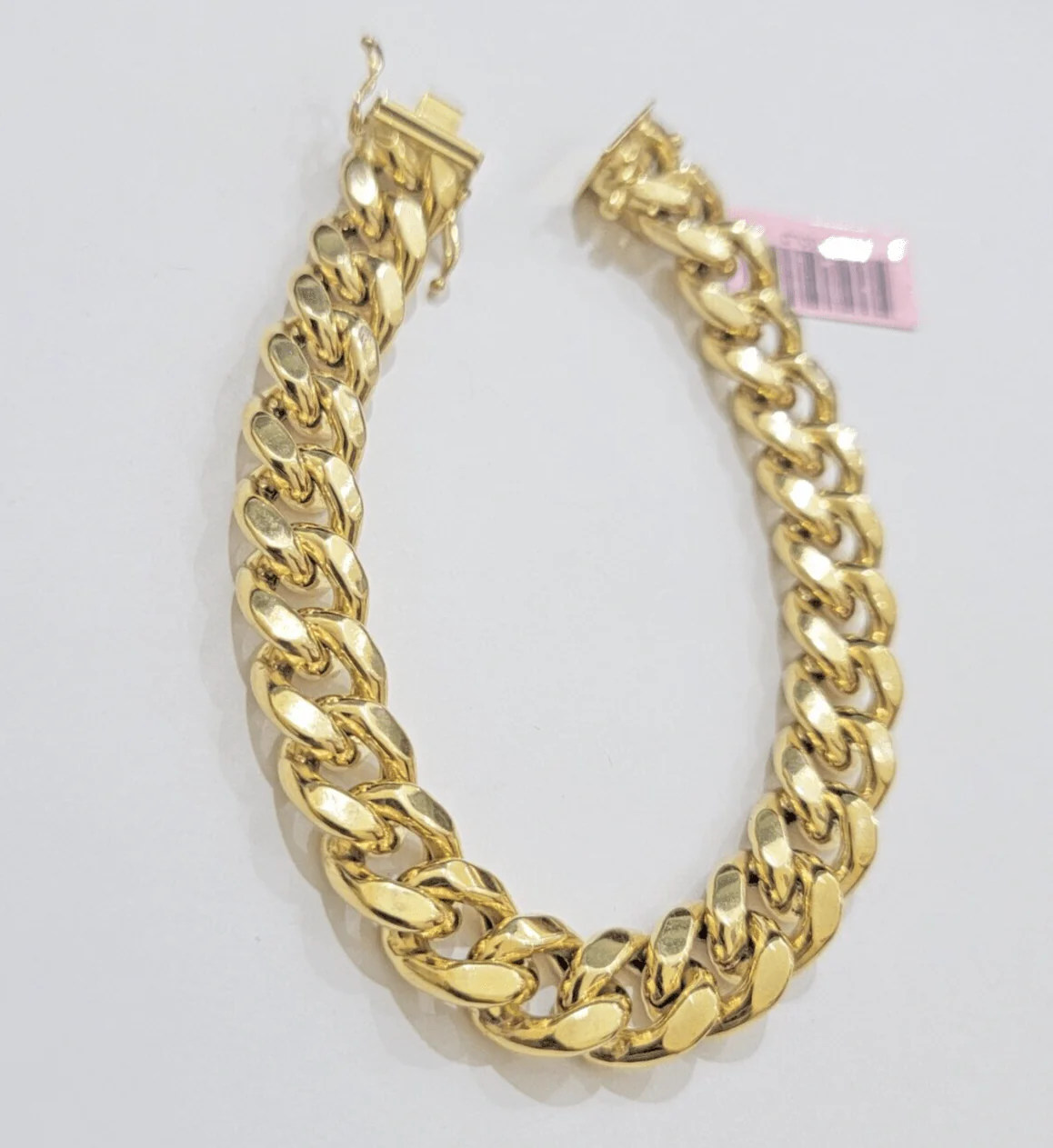 Mens 14k Yellow Gold Bracelet 7.5 Inch Miami Cuban Link Box Clasp REAL 14KT - Image 5