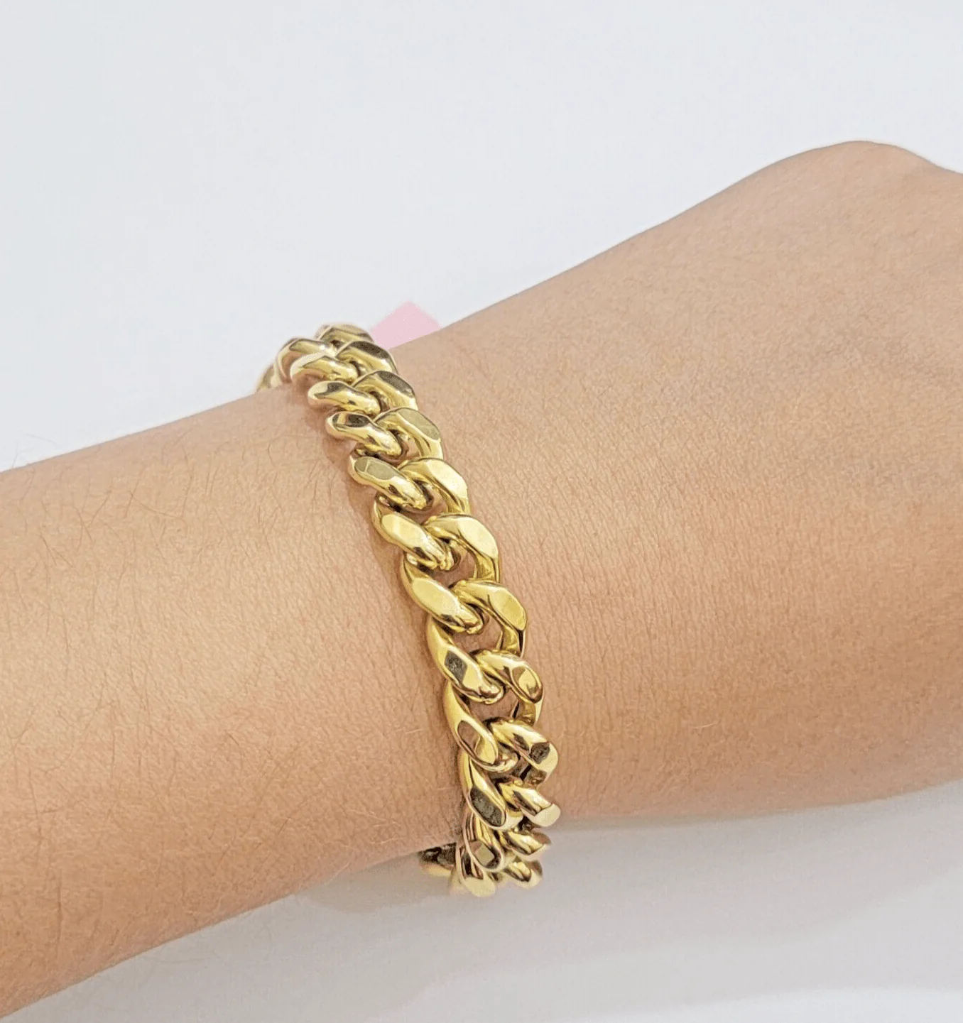 Mens 14k Yellow Gold Bracelet 7.5 Inch Miami Cuban Link Box Clasp REAL 14KT - Image 2