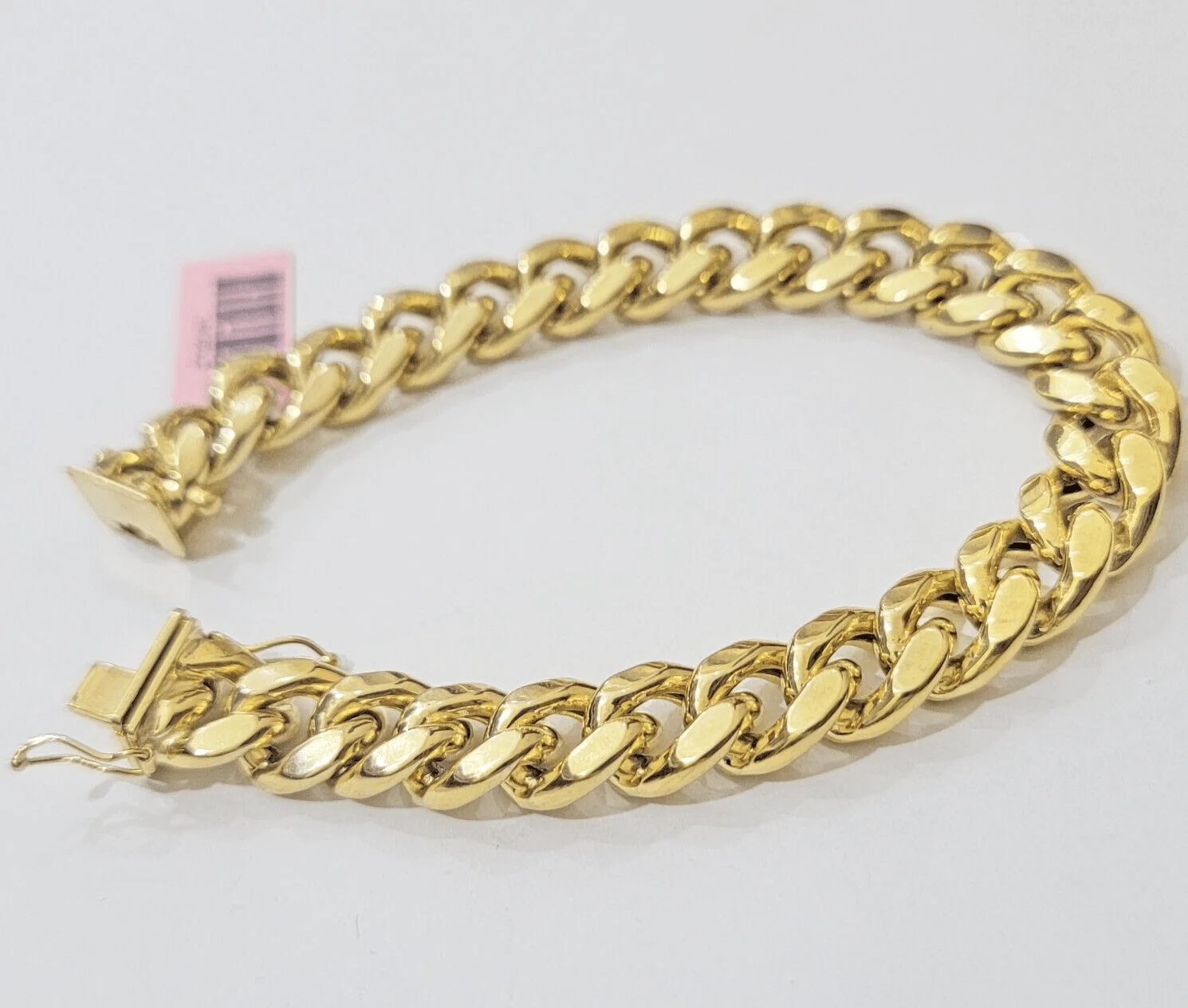 Mens 14k Yellow Gold Bracelet 7.5 Inch Miami Cuban Link Box Clasp REAL 14KT - Image 7