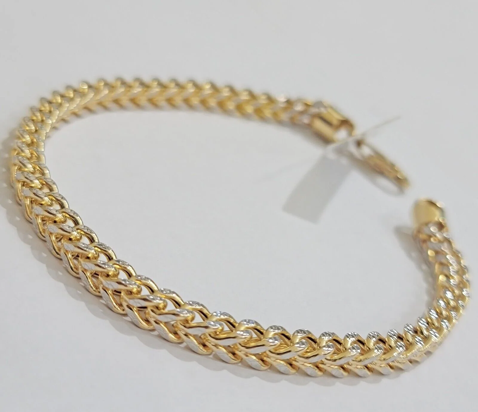 Mens 14k Yellow Gold Franco Bracelet 4mm 8.5" Diamond Cut Authentic 14KT ,STRONG - Image 2