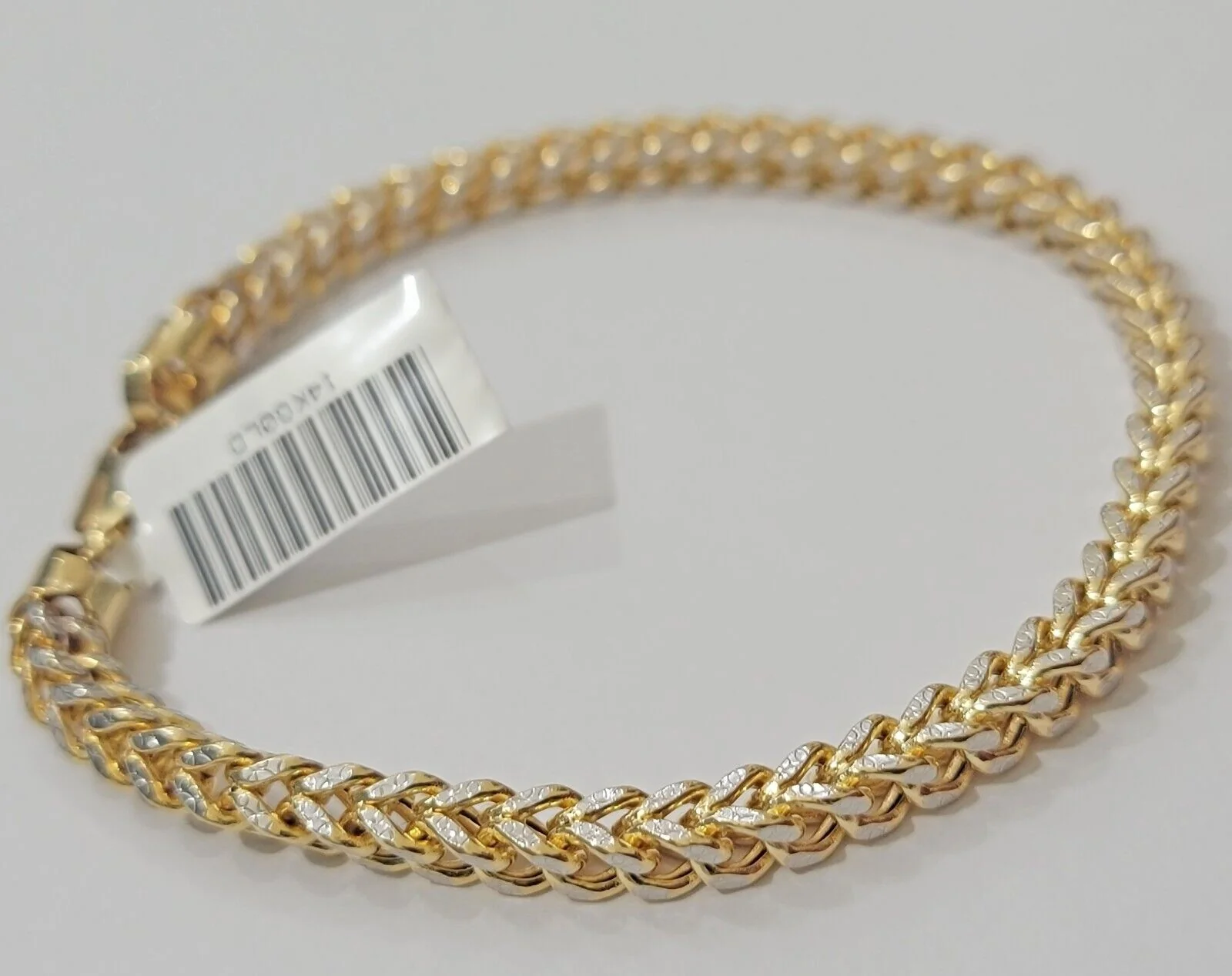 Mens 14k Yellow Gold Franco Bracelet 4mm 8.5" Diamond Cut Authentic 14KT ,STRONG - Image 5