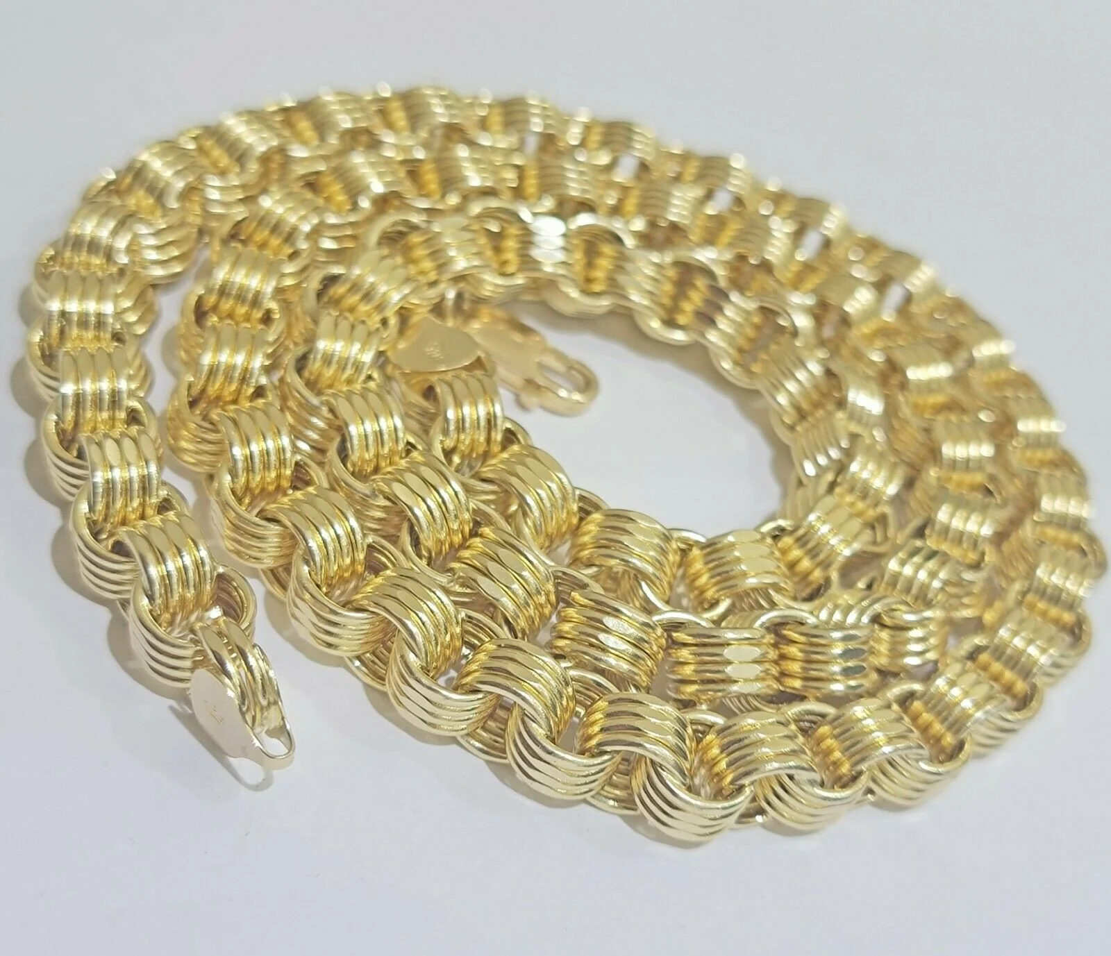 Mens Byzantine Chain 10k Gold Necklace 9mm 22" 24" 26" 28" 30" 10kt Yellow Gold - Image 3