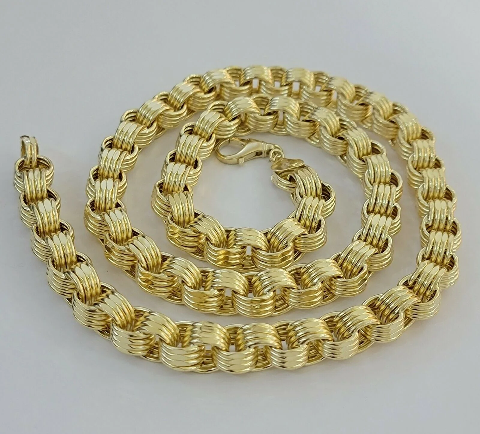 Mens Byzantine Chain 10k Gold Necklace 9mm 22" 24" 26" 28" 30" 10kt Yellow Gold - Image 5