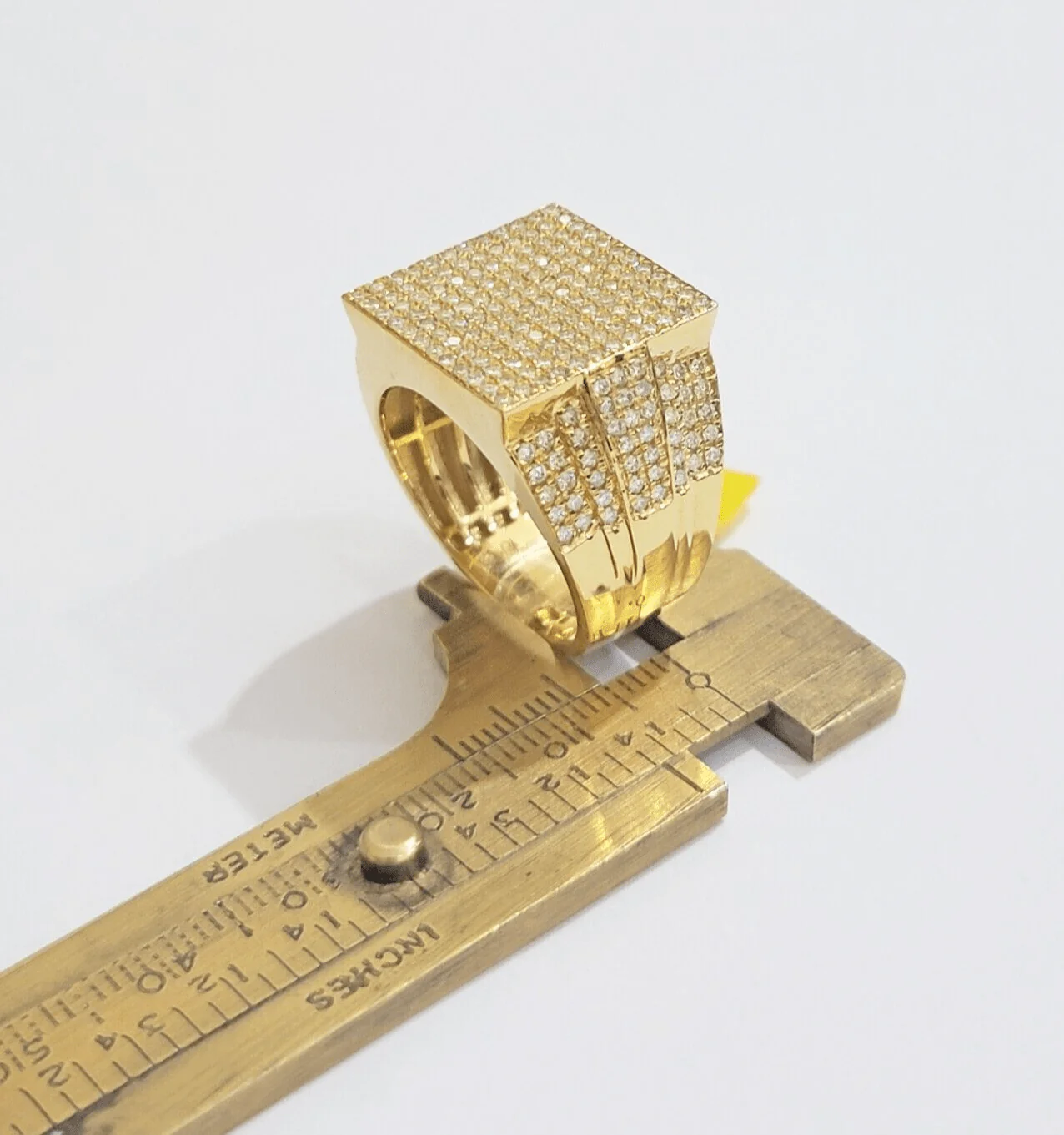 Mens diamond ring 10k yellow gold 2.05 Ct diamonds 10kt dark yellow gold Band All Sizes