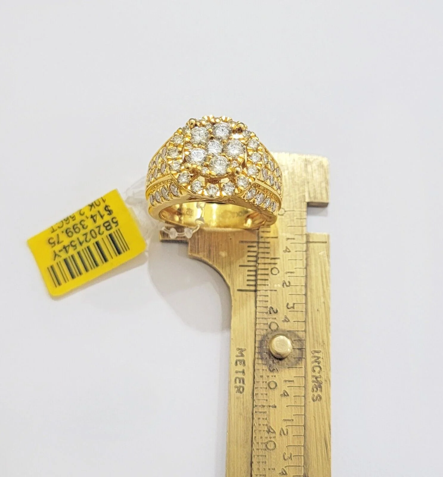Mens diamond ring 10k yellow gold 2.56 Ct diamonds 10kt dark yellow gold Band All Sizes