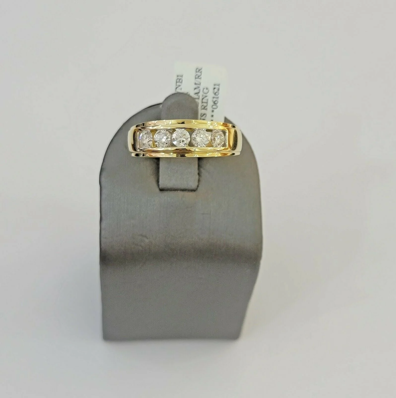 Men's Diamond Wedding Band 1 CT Round 14K Yellow Gold Brilliant Solitaire Ring Sizes 6,7,8,9,10,11 & 12 - Image 3