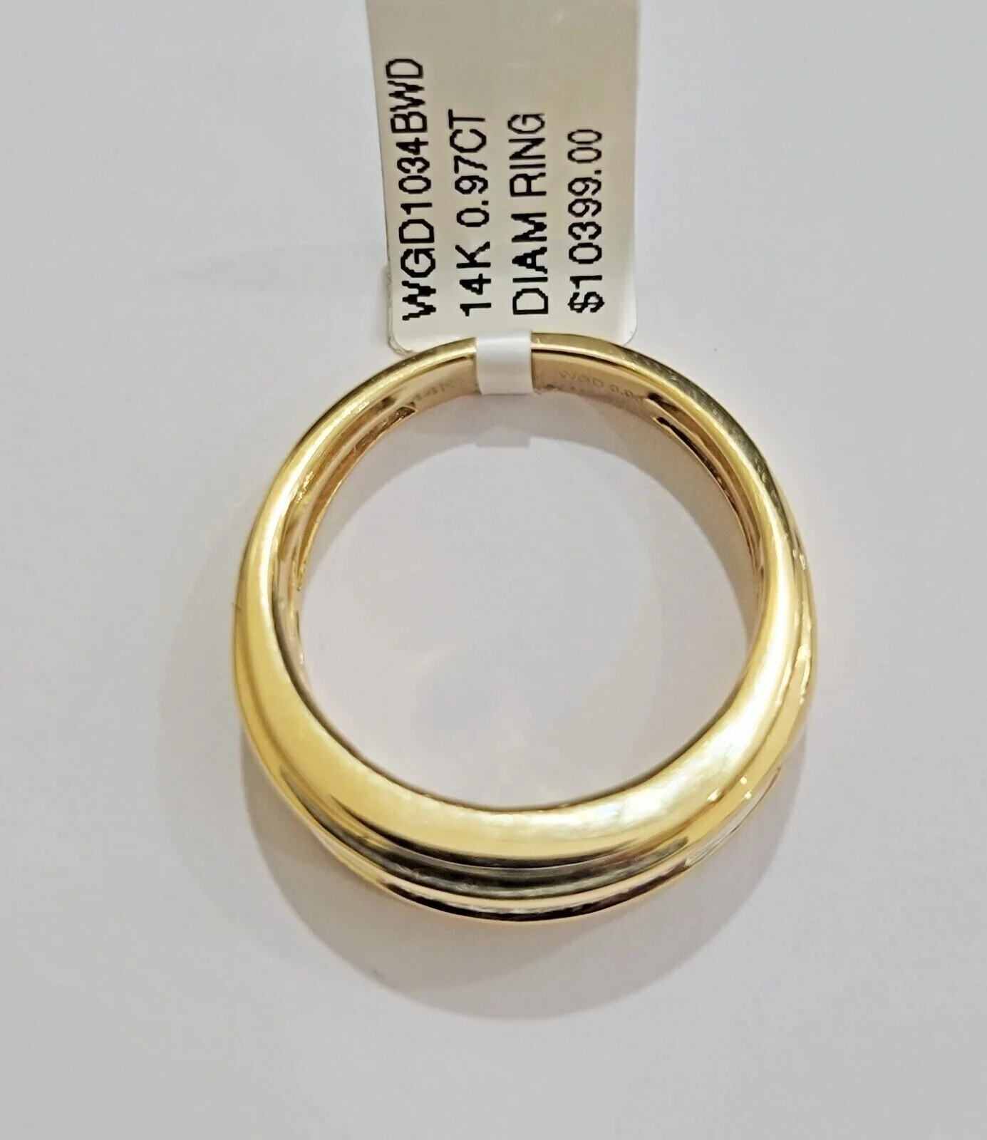 Mens Engagement Wedding Band REAL 14k Yellow Gold Natural Diamond Band Ring - Image 5