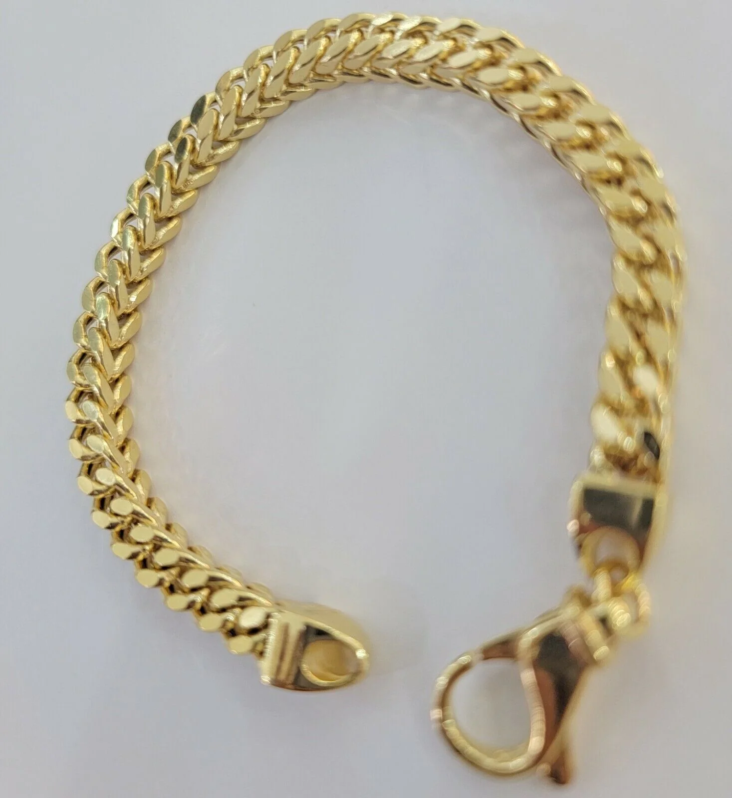 Men's Franco Bracelet 9 Inch 7mm REAL 10kt Yellow Gold Thick & Strong Bracelet - Image 2