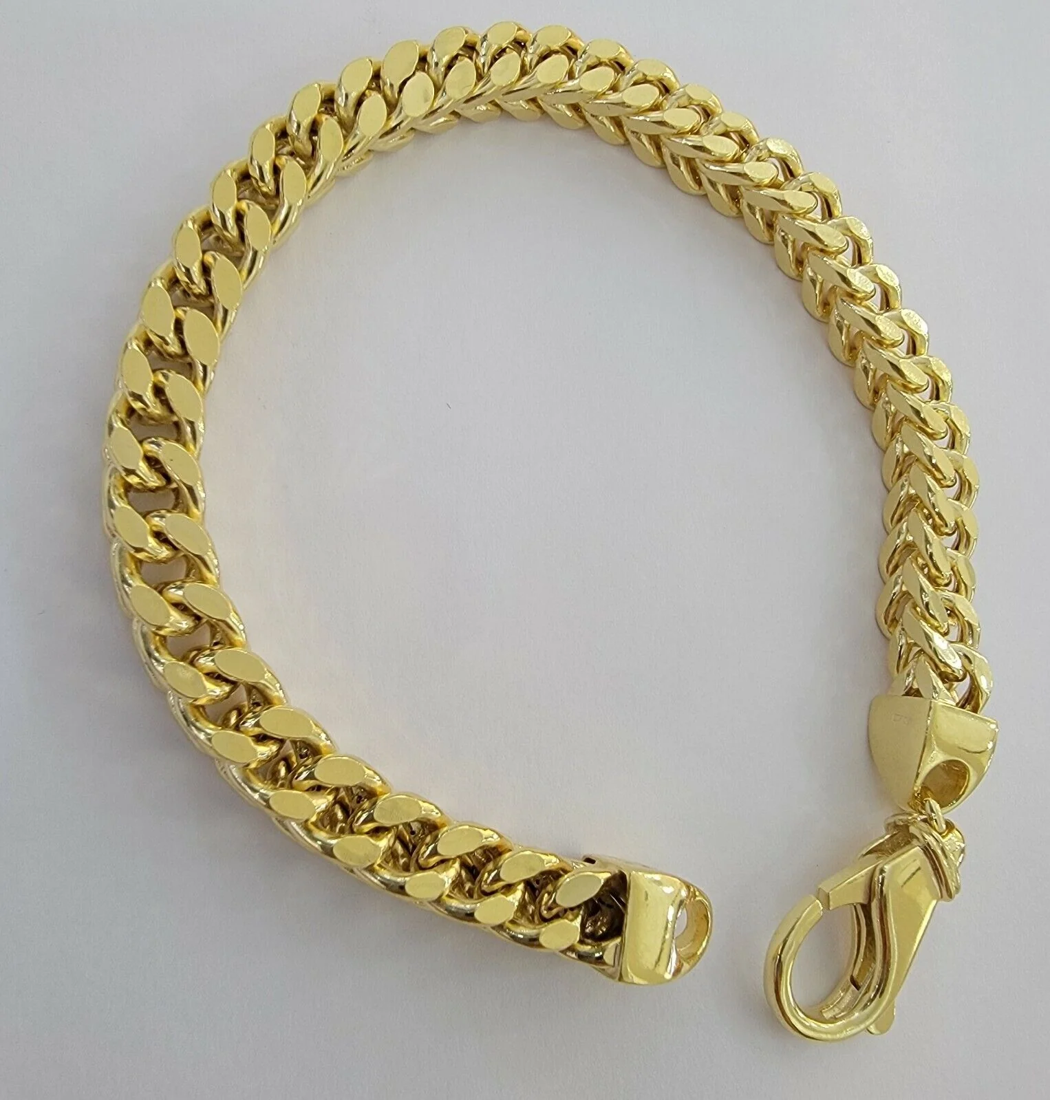 Men's Franco Bracelet 9 Inch 7mm REAL 10kt Yellow Gold Thick & Strong Bracelet - Image 5