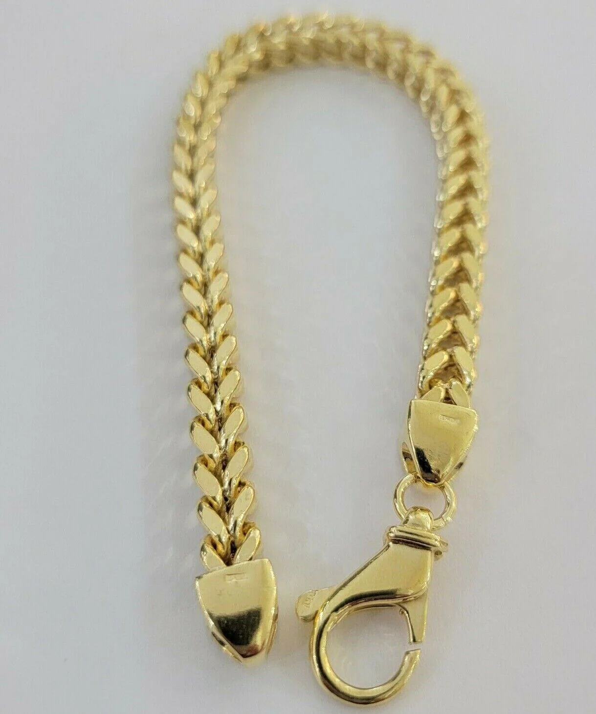 Men's Franco Bracelet 9 Inch 7mm REAL 10kt Yellow Gold Thick & Strong Bracelet - Image 6