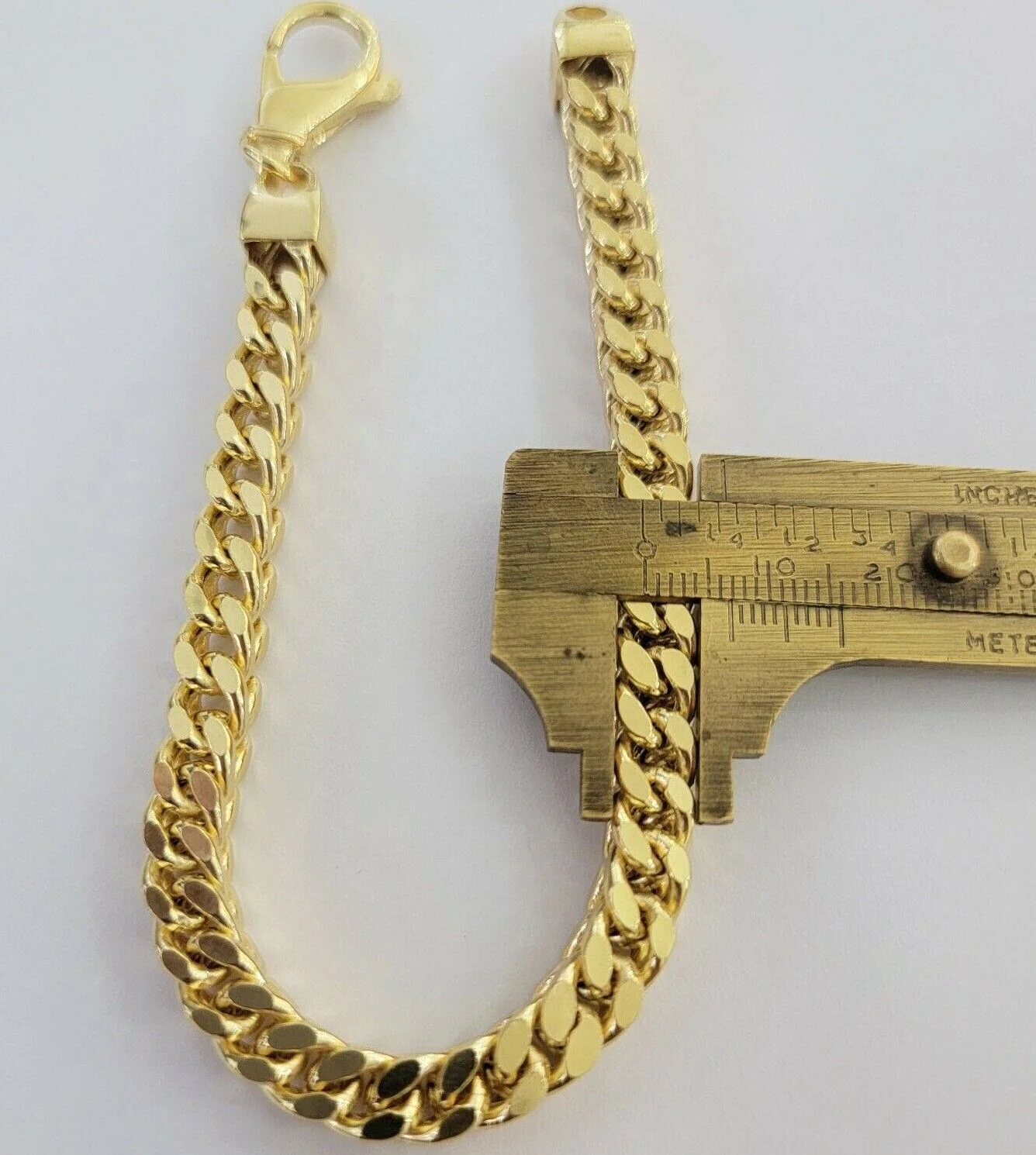 Men's Franco Bracelet 9 Inch 7mm REAL 10kt Yellow Gold Thick & Strong Bracelet - Image 7