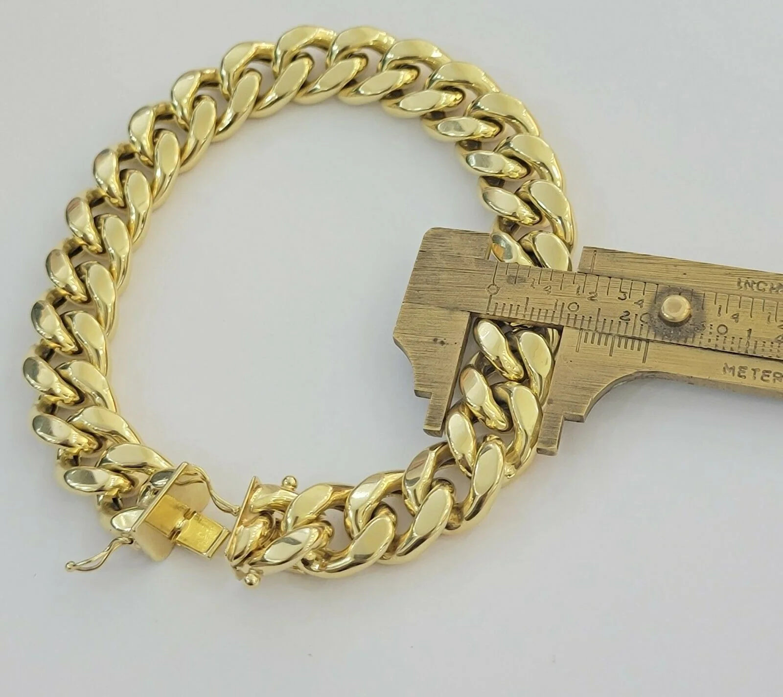 Mens REAL 10k Gold Miami Cuban Bracelet 7.5" 13mm 10 kt Yellow Gold Strong Links - Image 5