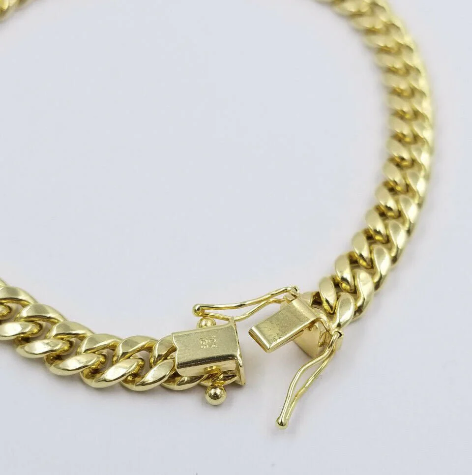 Mens REAL 10k Gold Miami Cuban Bracelet 7.5" 6mm 10 kt Yellow Gold Strong Links - Image 3