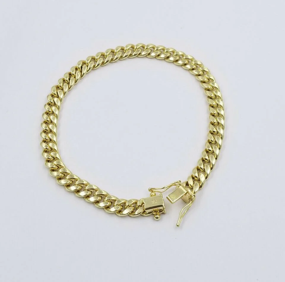 Mens REAL 10k Gold Miami Cuban Bracelet 7.5" 6mm 10 kt Yellow Gold Strong Links - Image 5