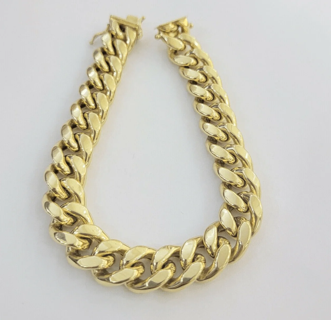 Mens REAL 14k Gold Miami Cuban Bracelet 13mm 14kt Yellow Gold Strong Link 9"Inch - Image 6