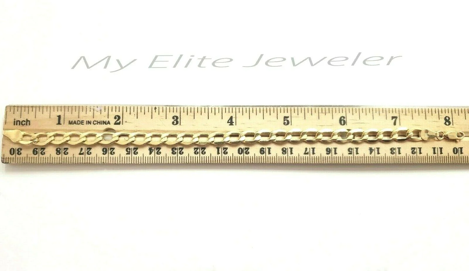 Men's & Women's 14K Yellow Gold Cuban Link Bracelet 6 mm 8 Inches long Real Gold - Image 3