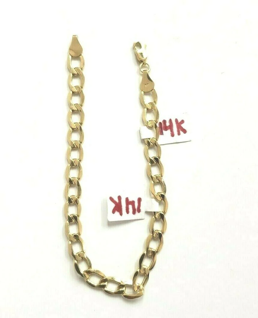 Men's & Women's 14K Yellow Gold Cuban Link Bracelet 6 mm 8 Inches long Real Gold - Image 4