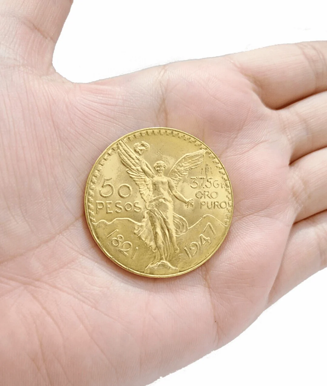 Mexico Gold 50 Pesos Coin 1947 Mexican Centenaro Real 22k Charm Oro Centenario - Image 2