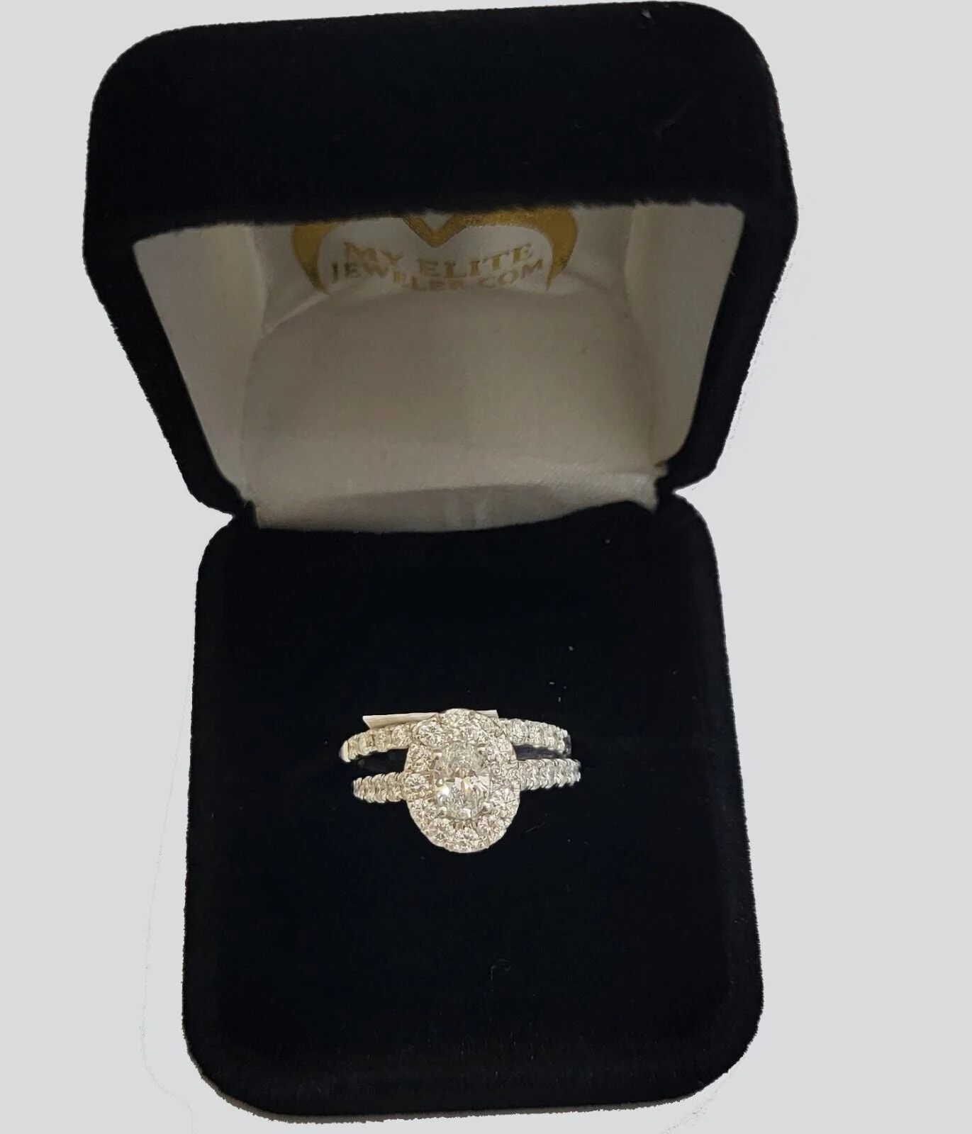 Natural Diamond Ring 2 Carat 14k White Gold Ladies Ring Band Set Real Genuine - Image 2