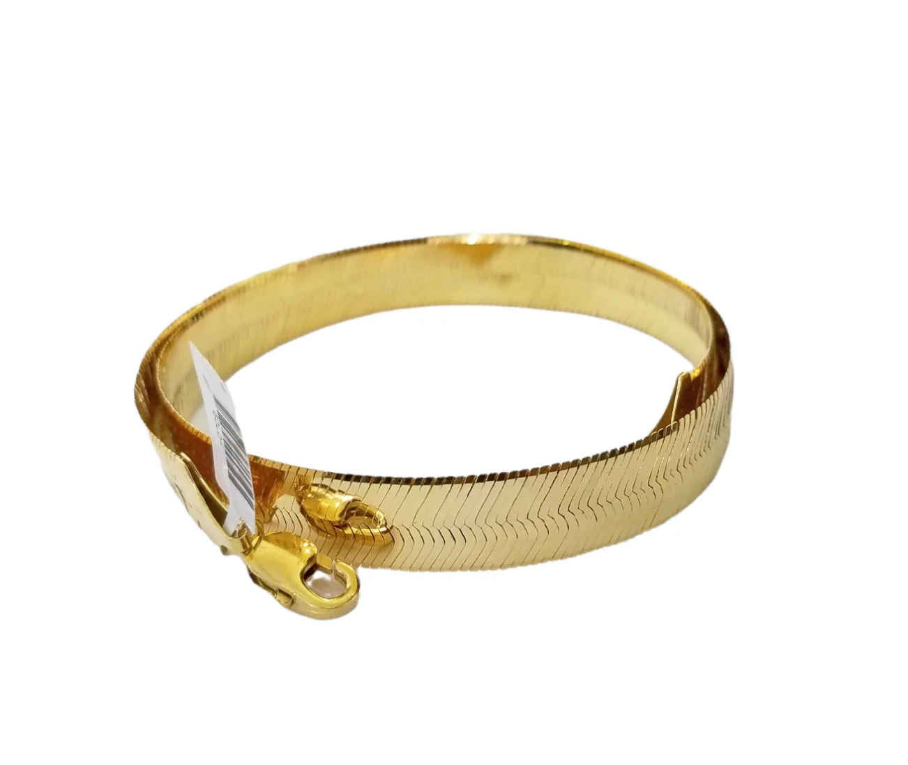 Real 10K 14mm Yellow Gold Herring Bone Chain Necklace 24" Inch Lobster lock - Image 5