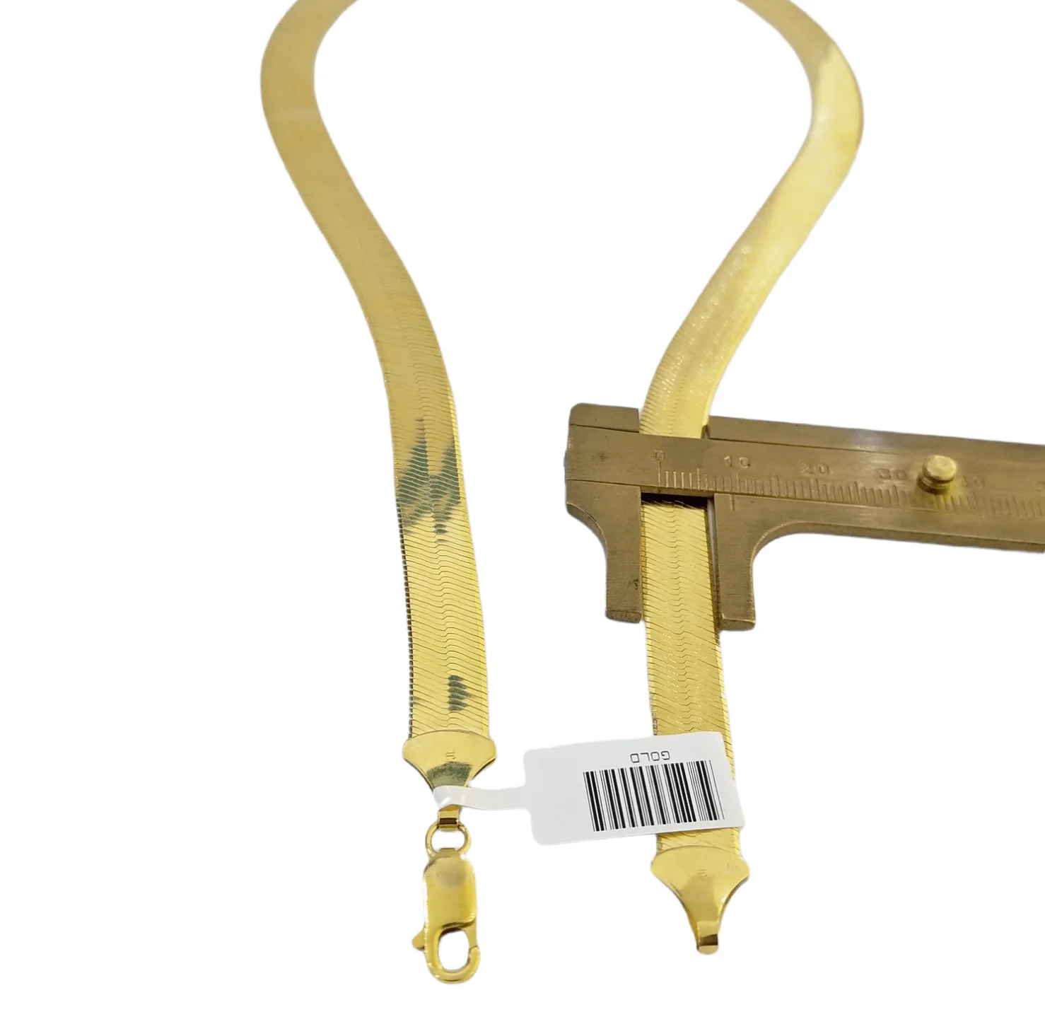 Real 10k 8mm Yellow Gold Herring Bone Chain Necklace 16 Inches Lobster lock - Image 5