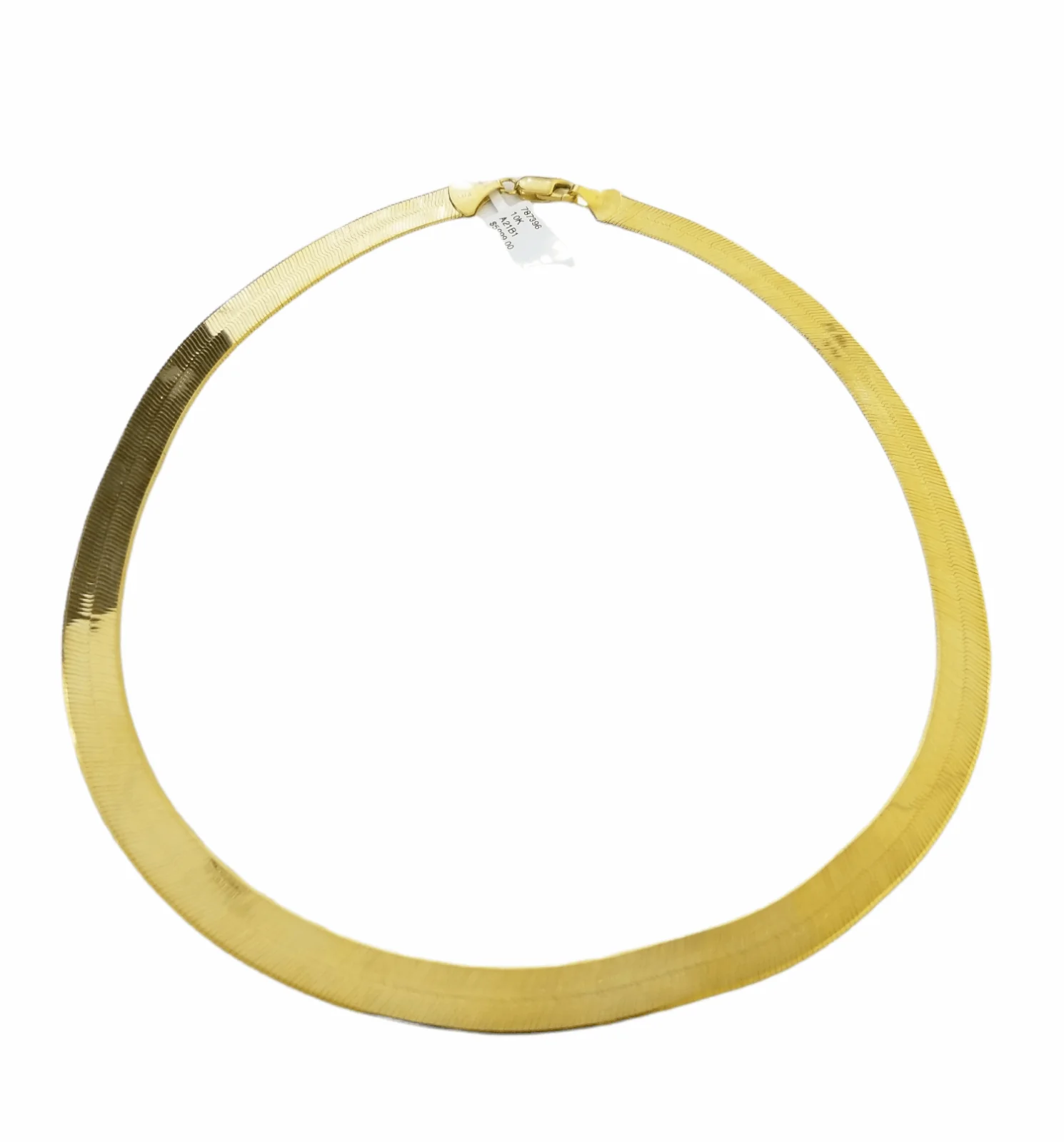 Real 10k 8mm Yellow Gold Herring Bone Chain Necklace 16 Inches Lobster lock - Image 6