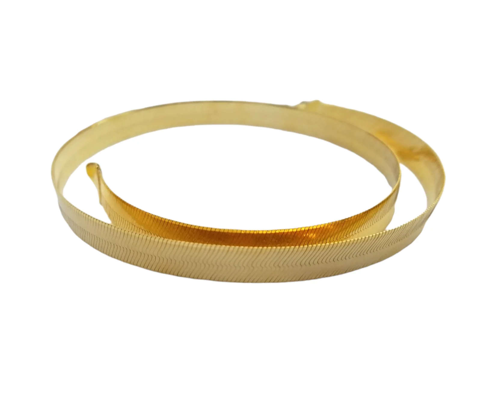 Real 10k 9mm Yellow Gold Herring Bone Chain Necklace 18" Lobster lock - Image 2