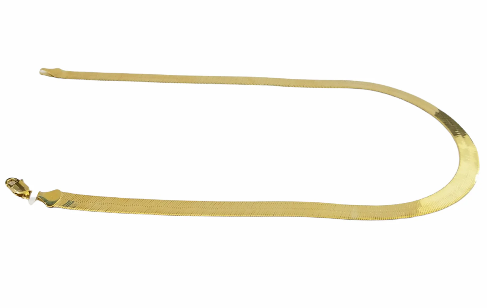 Real 10k 9mm Yellow Gold Herring Bone Chain Necklace 18" Lobster lock - Image 3