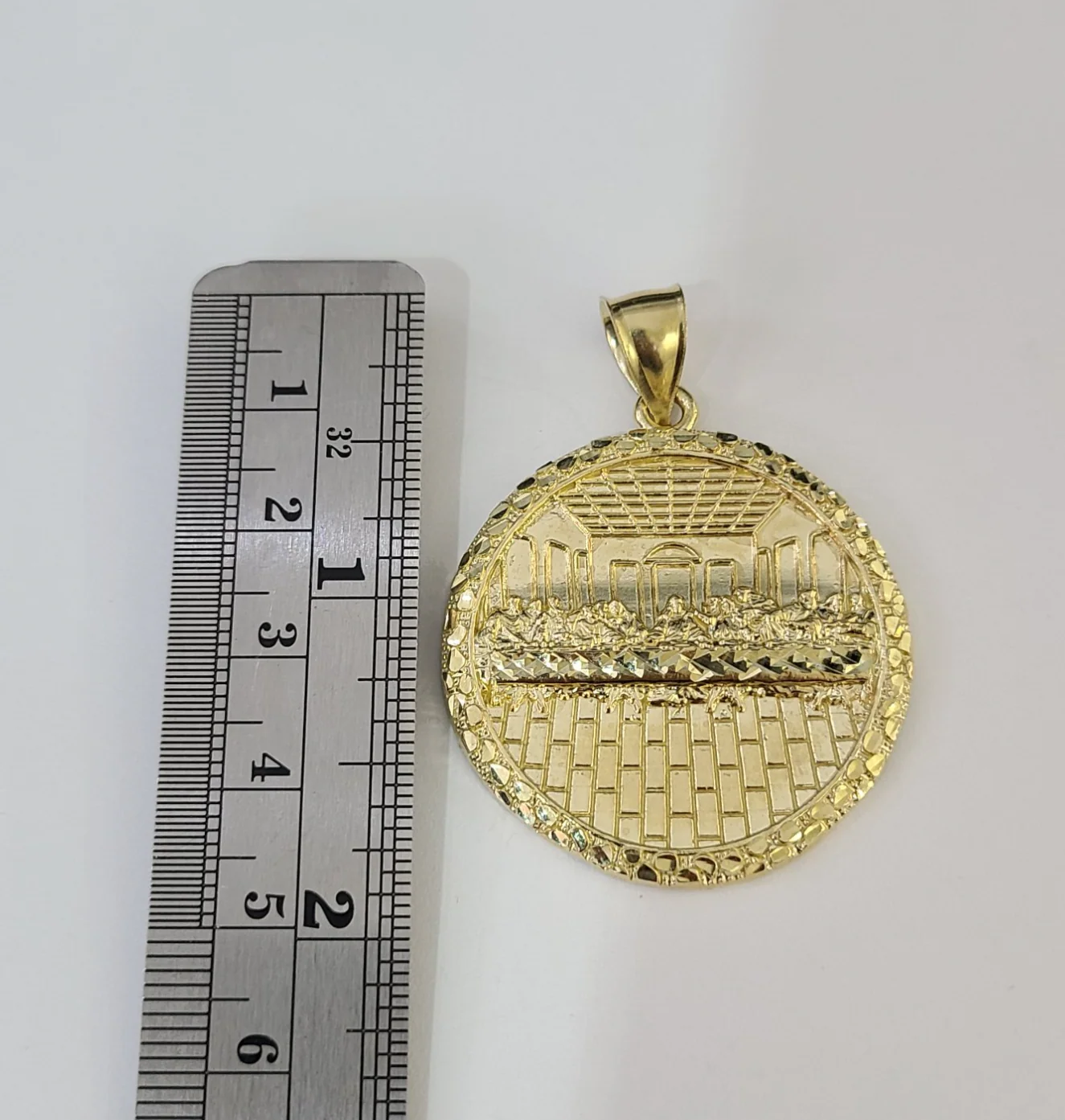 Real 10k Last Supper Charm Pendant Men Women 10kt Yellow Gold - Image 3