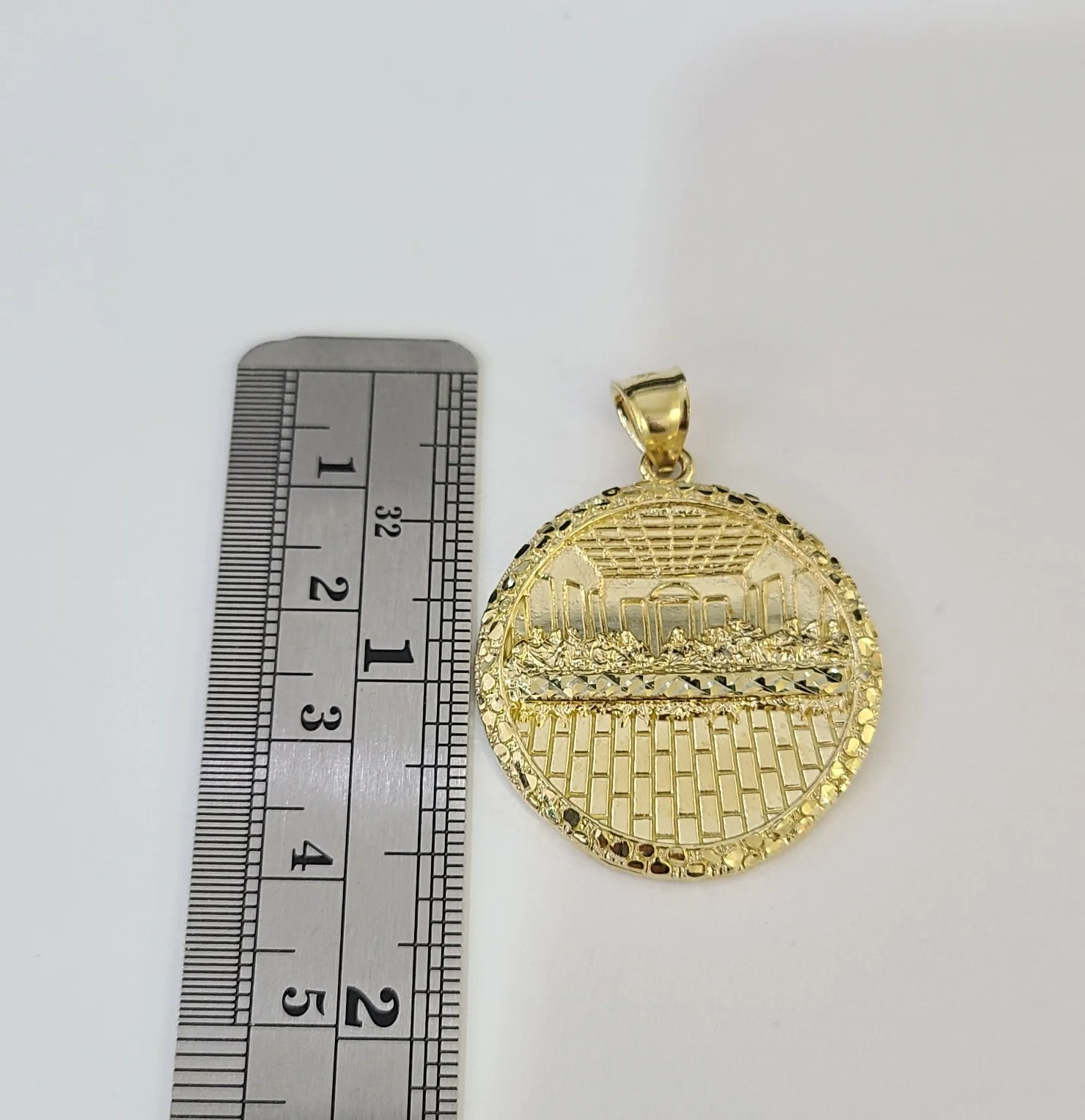 Real 10k  Last Supper  Charm Pendant Men Women 10kt Yellow Gold - Image 2
