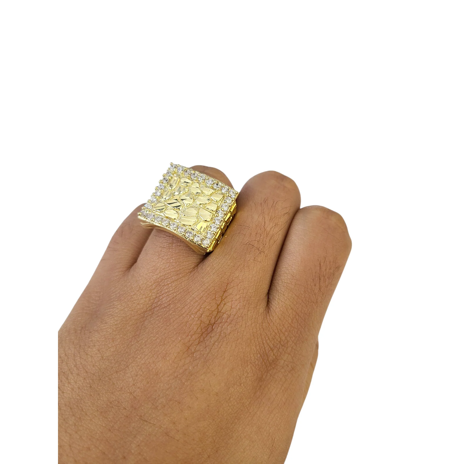 Real 10k Big Nugget Ring Yellow Gold Men 10Kt Genuine - Image 2