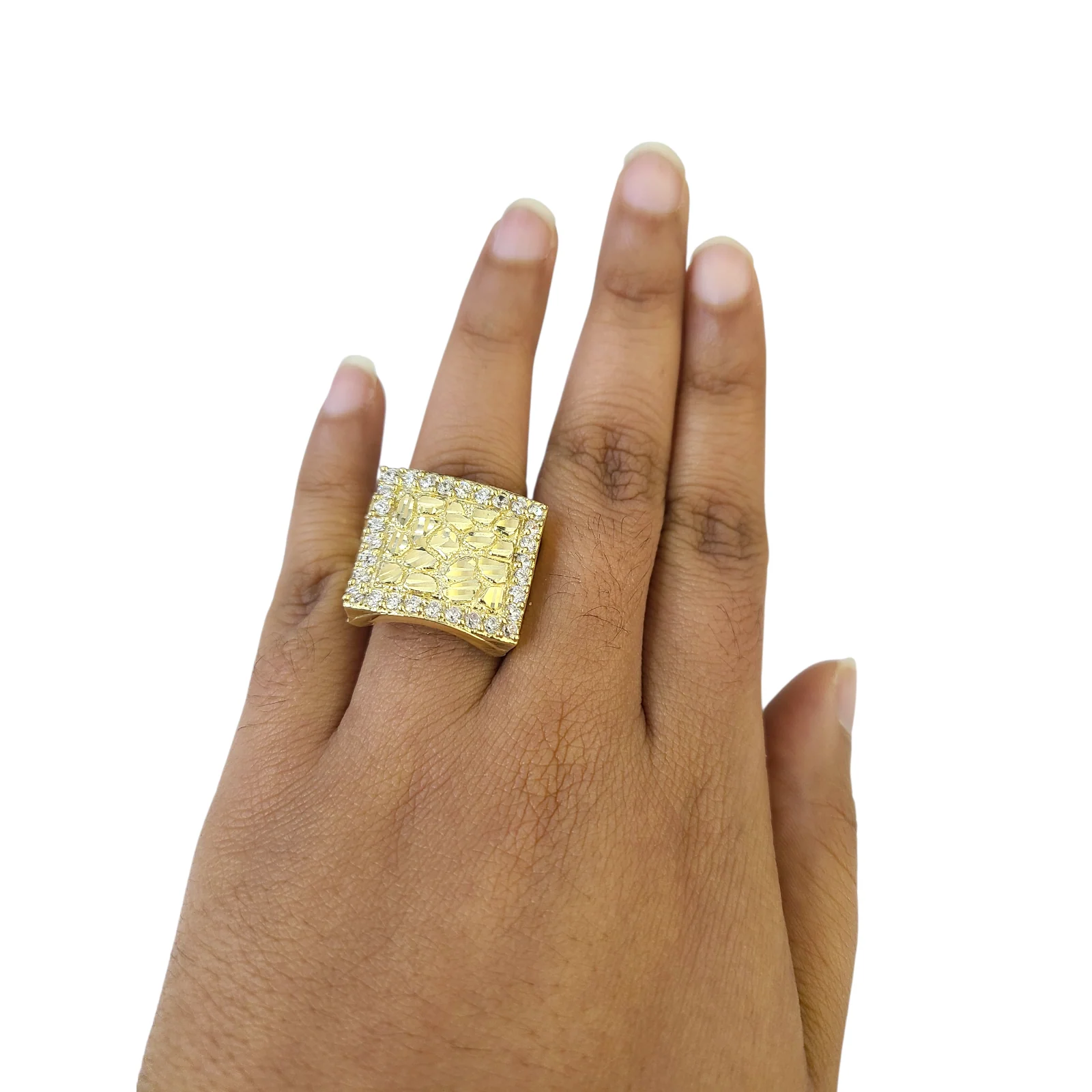 Real 10k Big Nugget Ring Yellow Gold Men 10Kt Genuine - Image 7
