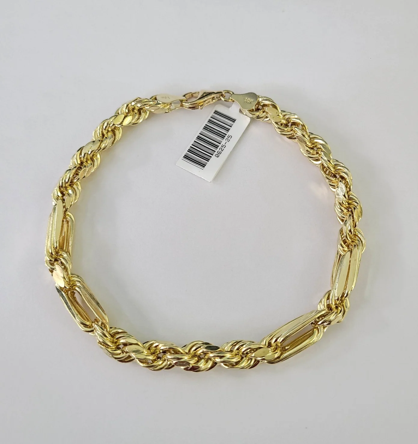 Real 10k Bracelet Milano Rope Yellow Gold 7mm 9 Inch Diamond Cuts 10KT Gold - Image 3
