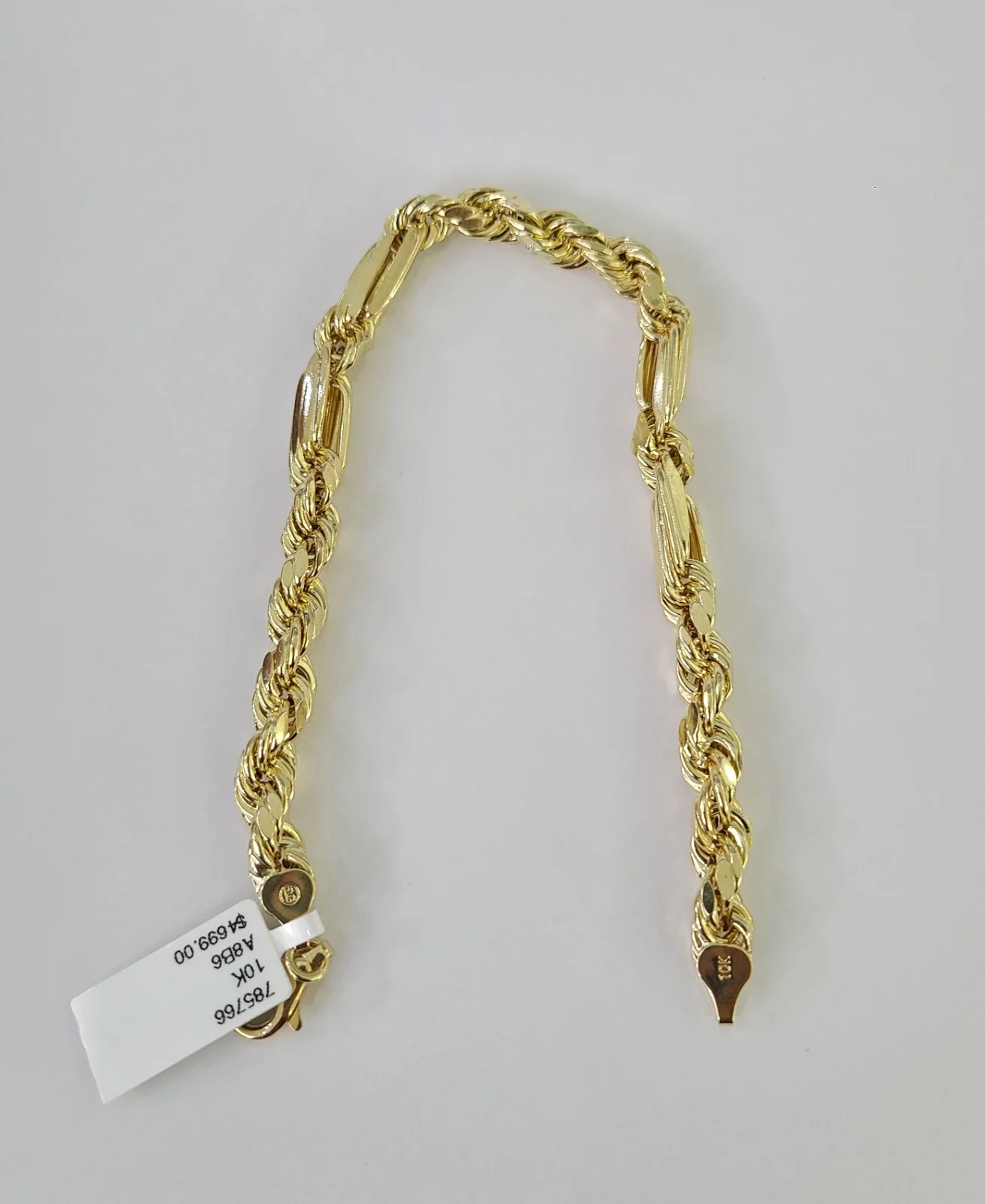 Real 10k Bracelet Milano Rope Yellow Gold 7mm 9 Inch Diamond Cuts 10KT Gold - Image 6