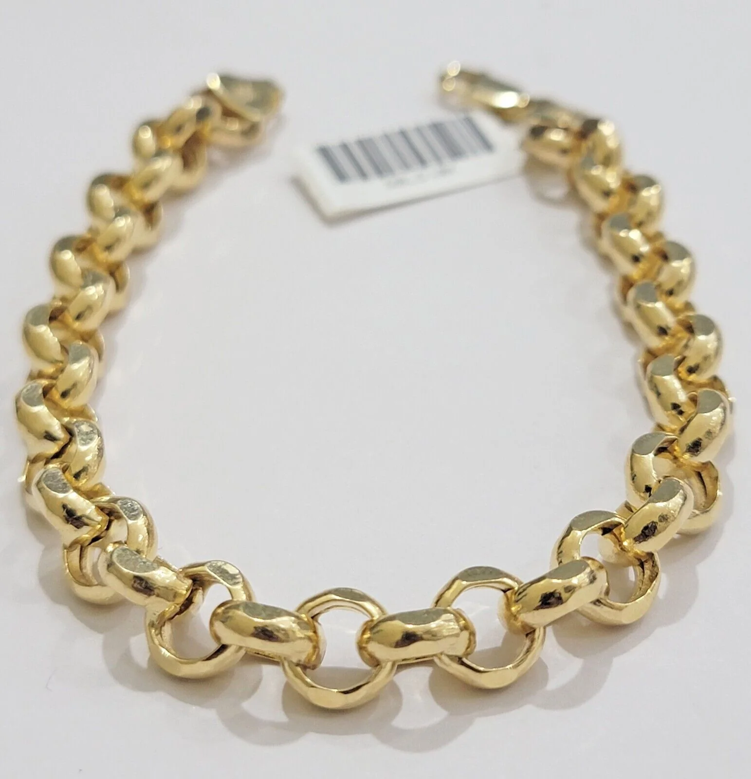Real 10k Bracelet Rolo 8mm Circle Link 9" Inch Long Men &  Women 10K Yellow Gold - Image 2