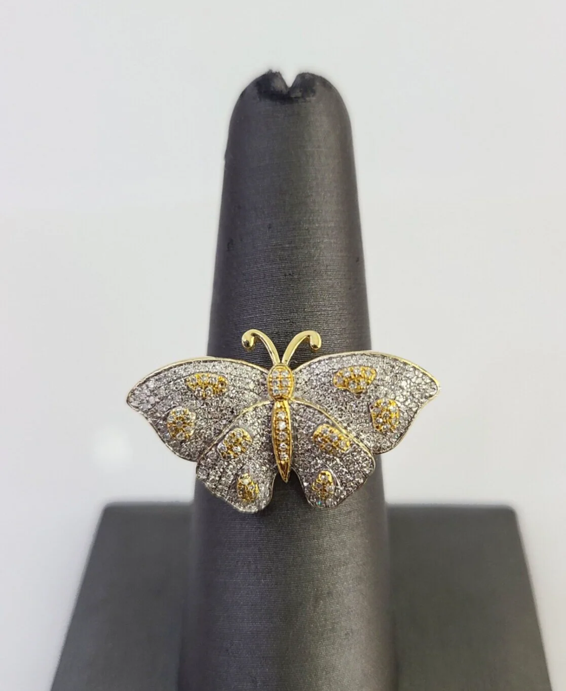 Real 10k Butterfly Diamond Ladies Ring Women Casual 10Kt Yellow Gold All Sizes - Image 5