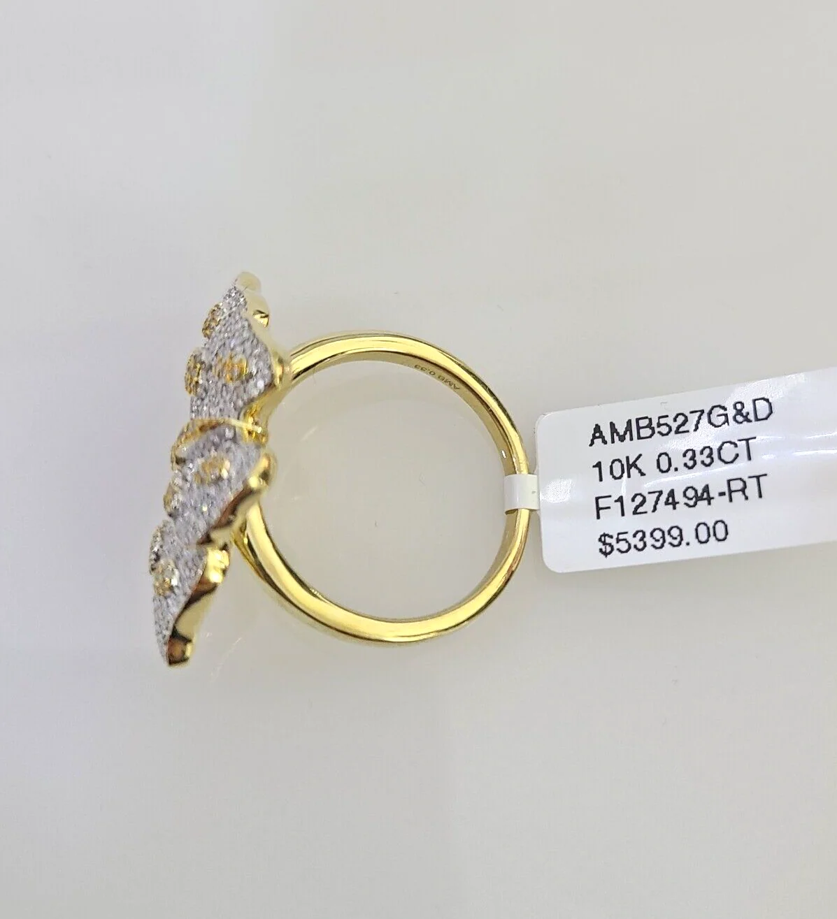 Real 10k Butterfly Diamond Ladies Ring Women Casual 10Kt Yellow Gold All Sizes - Image 6