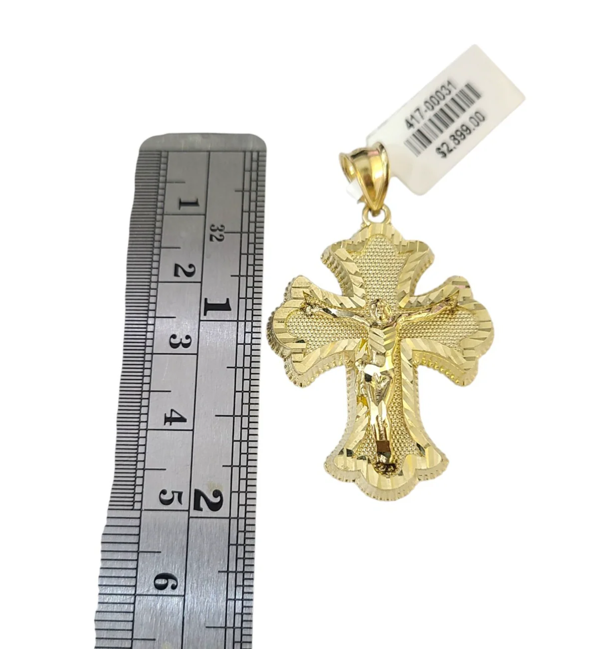 Real 10k Charm Pendant Christ Cross Crucifix Yellow Gold 10KT - Image 4