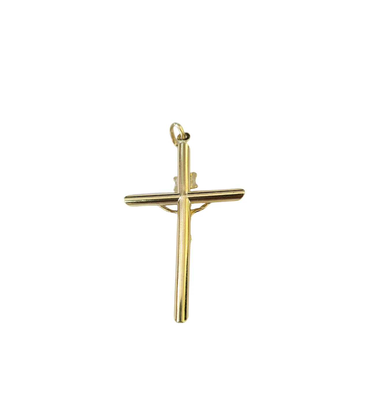 Real 10k Charm Pendant Christ Cross INRI Yellow Gold 10KT 2 inches - Image 6