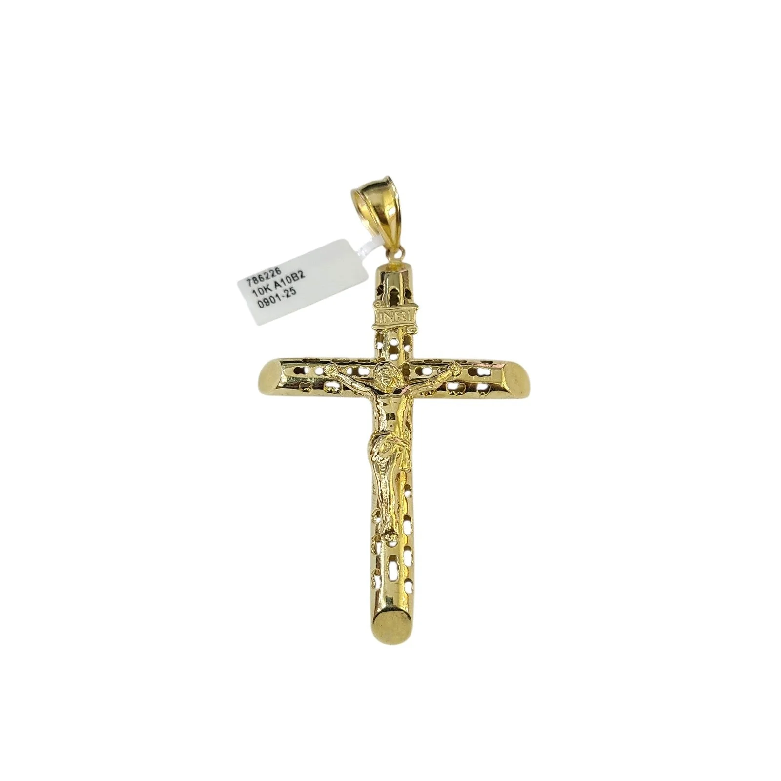 Real 10k Charm Pendant Christ Cross INRI Yellow Gold 10KT - Image 4