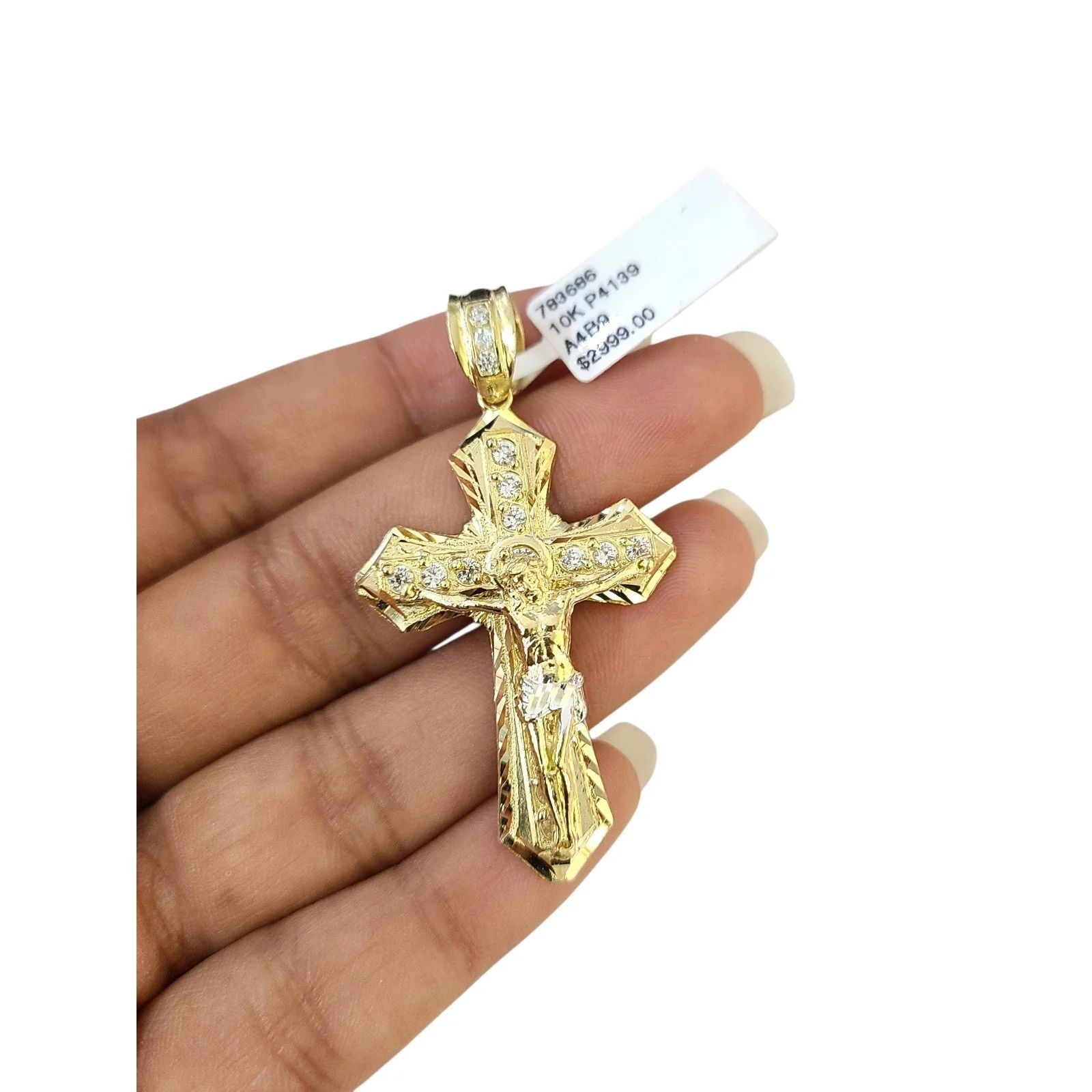 Real 10k Charm Pendant Christ Cross Yellow Gold 10KT - Image 3