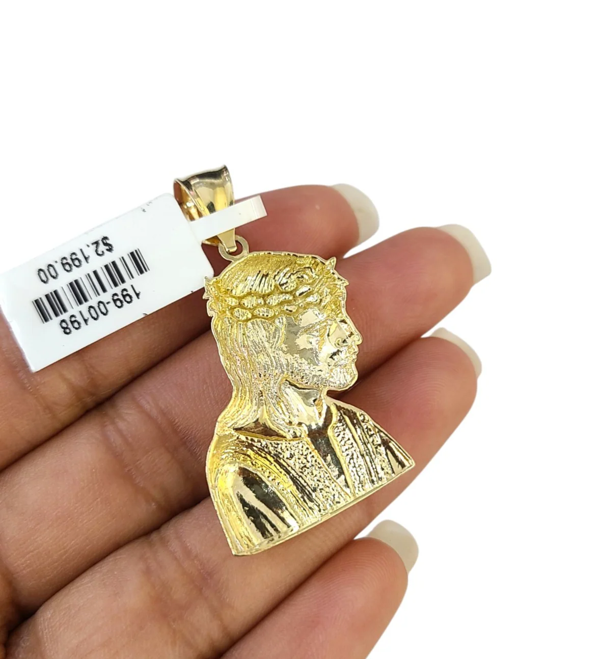 Real 10k Charm Pendant Christ Head Yellow Gold 10KT - Image 5