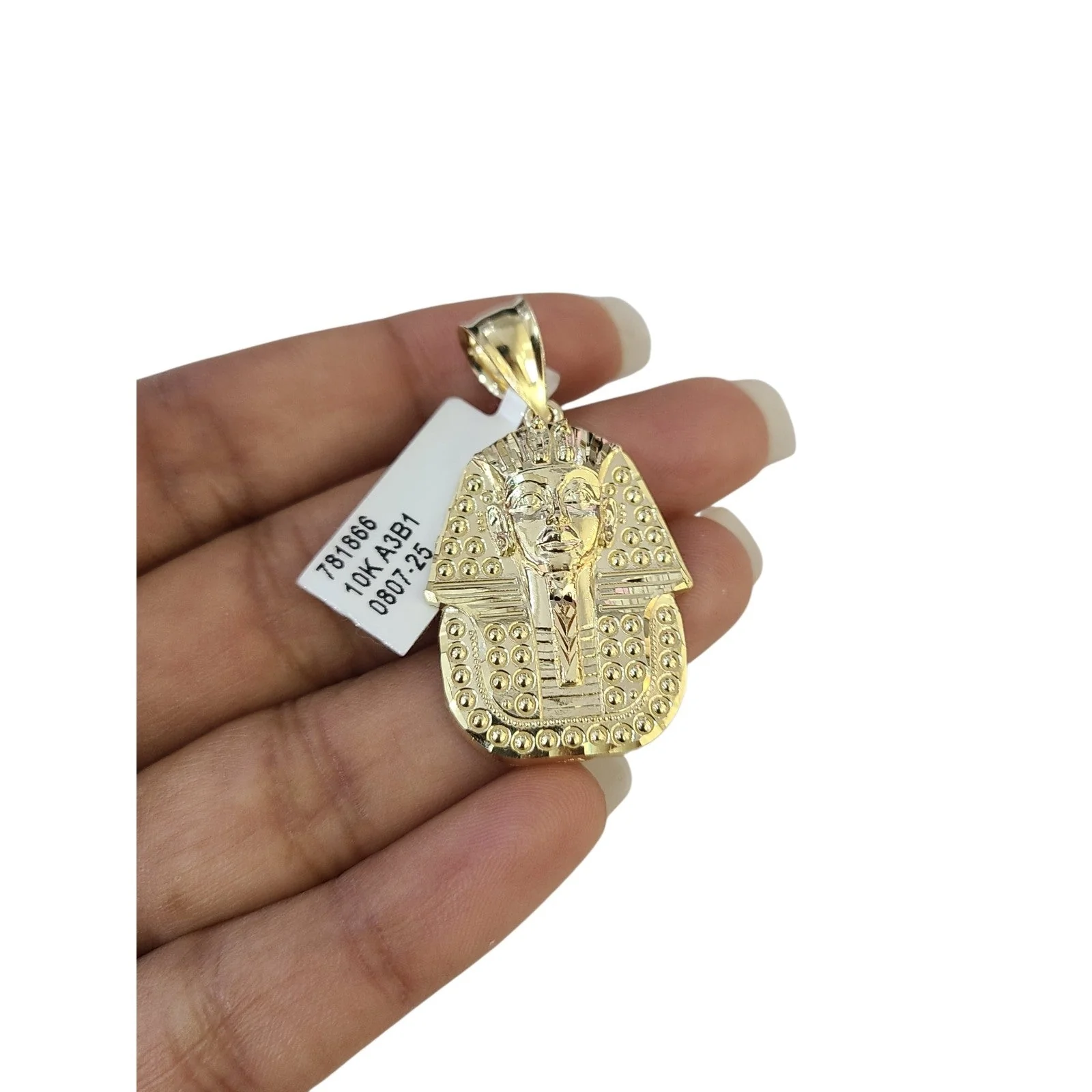 Real 10k Charm Pendant Pharaoh Egyptian Yellow Gold 10KT - Image 3