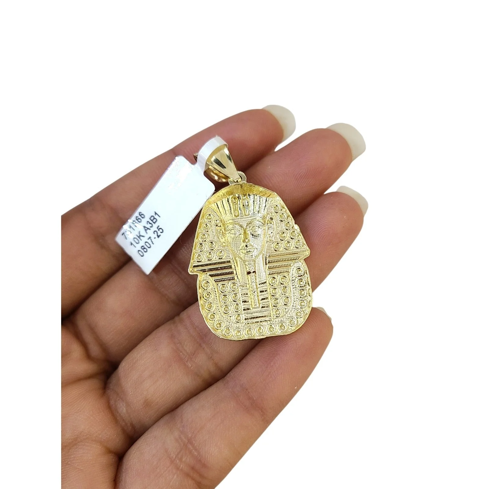 Real 10k Charm Pendant Pharaoh Egyptian Yellow Gold 10KT - Image 5