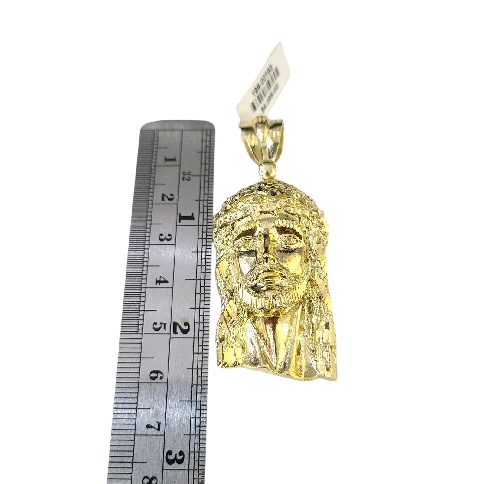 Real 10k Charm Pendant Religious Head Christ Yellow Gold 10KT - Image 4