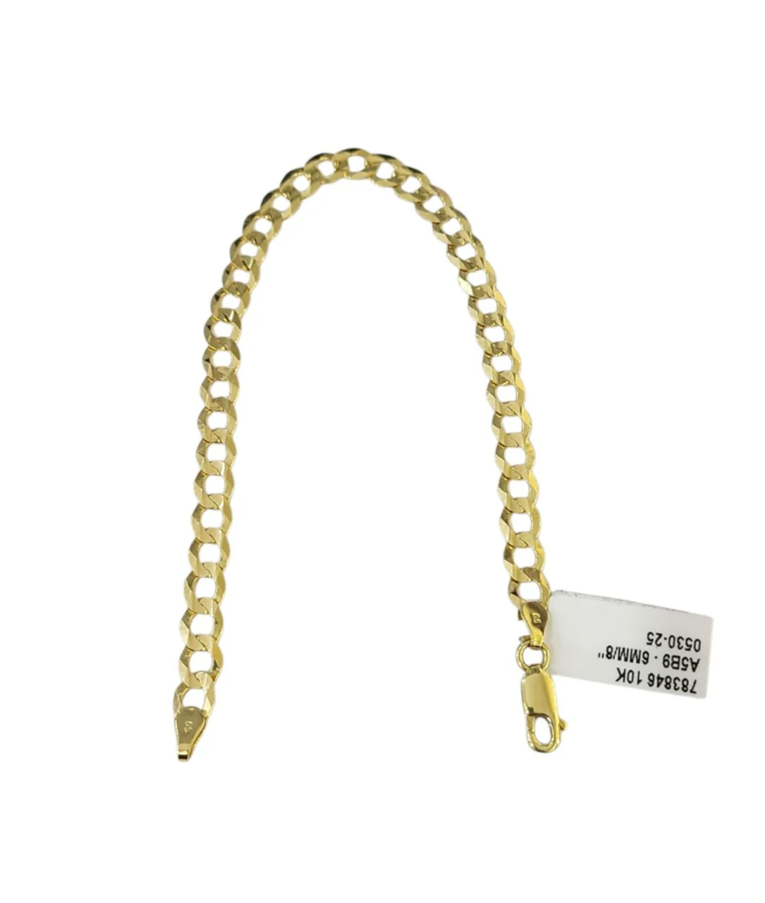 Real 10k Cuban Curb Bracelet Yellow Gold Solid 8 Inch 6mm 10kt Bracelet - Image 2