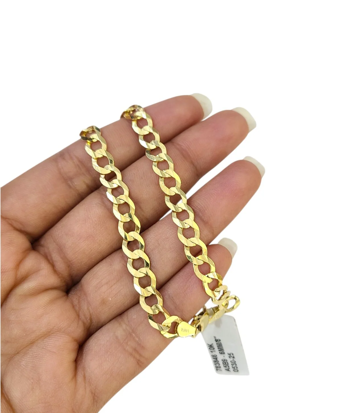 Real 10k Cuban Curb Bracelet Yellow Gold Solid 8 Inch 6mm 10kt Bracelet - Image 4