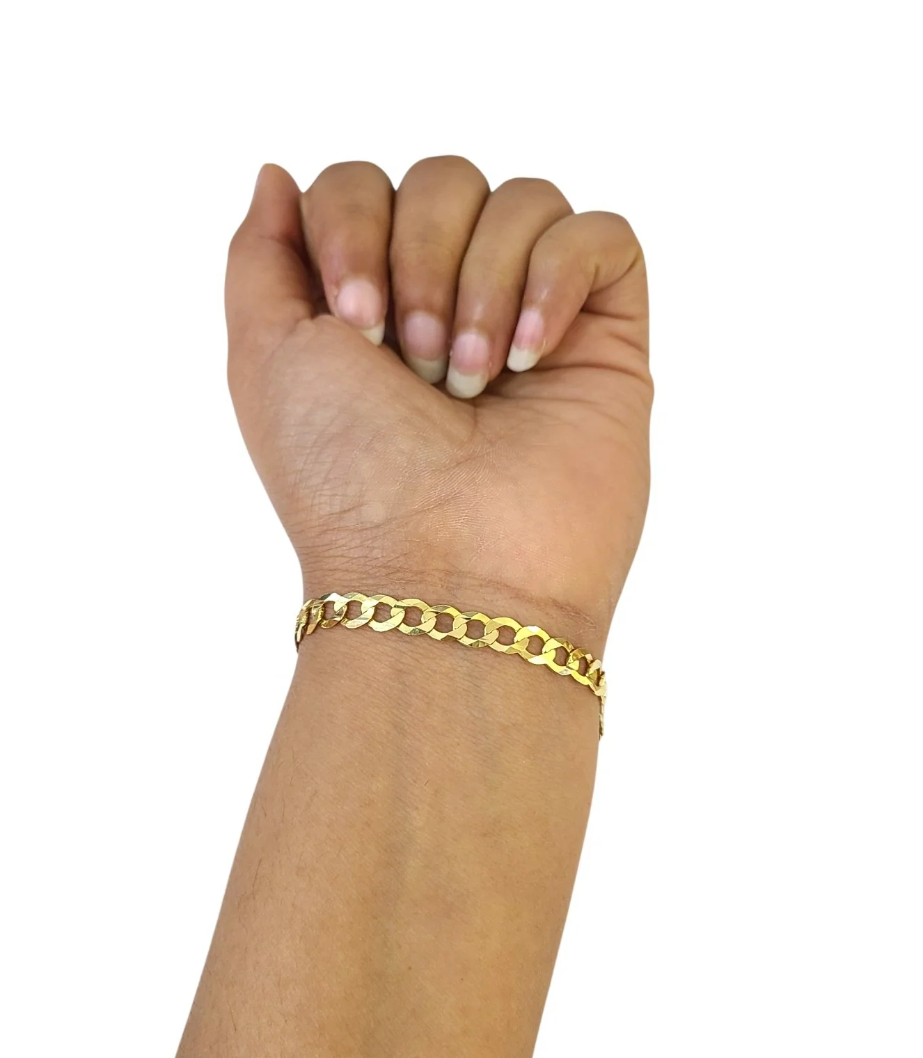 Real 10k Cuban Curb Bracelet Yellow Gold Solid 8 Inch 6mm 10kt Bracelet - Image 6